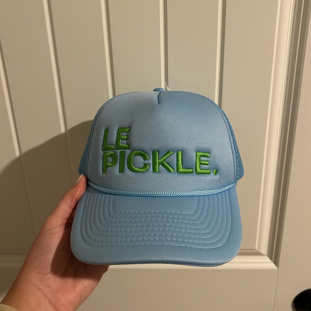 NWT PING PONG SURF CLUB “Le Pickle” Green and Blue Trucker Hat